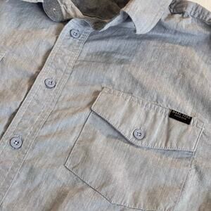 Marc Ecko Cut & Sew Men’s XL Blue Chambray Button Down Shirt Long Sleeve Y2K